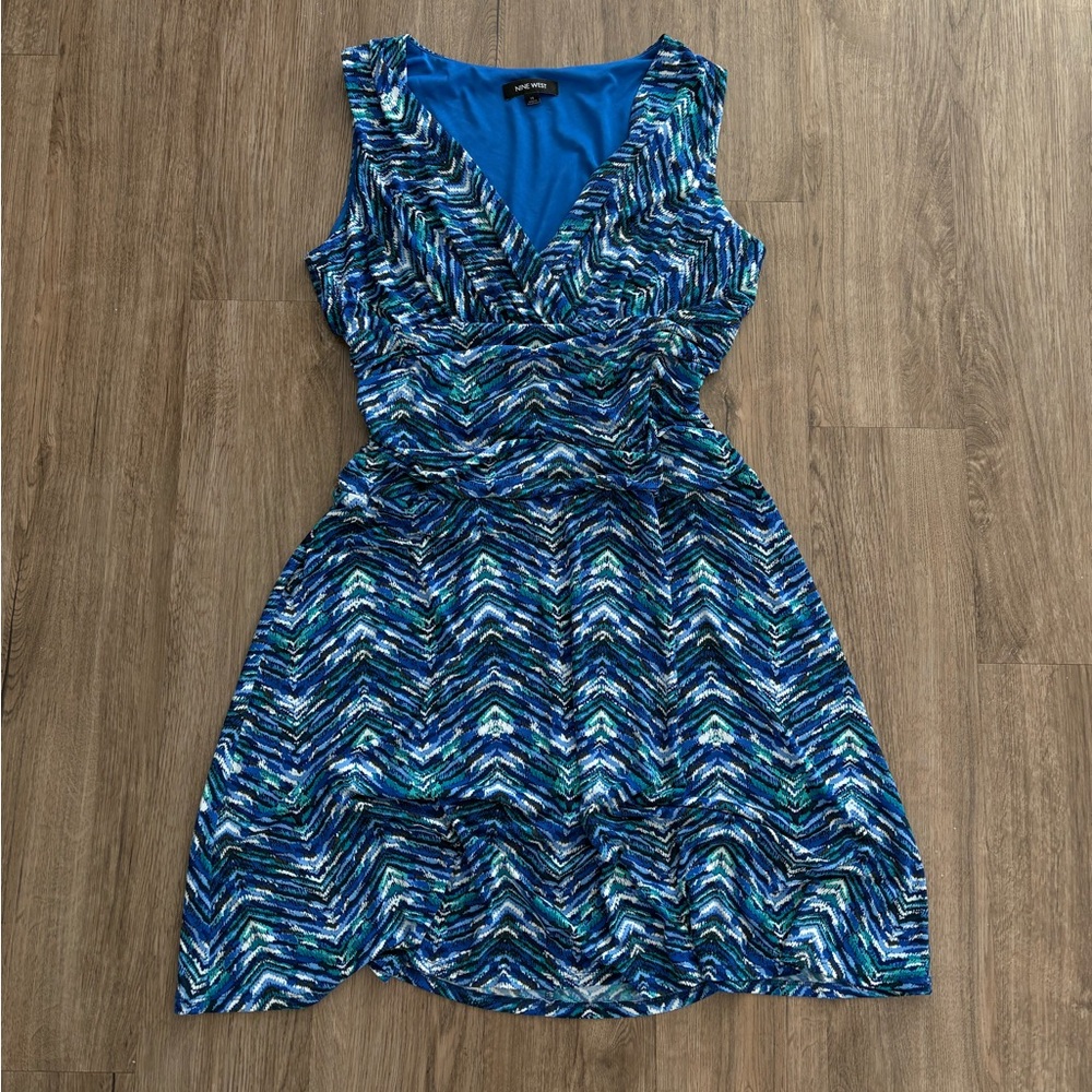 Blue Nine West Sleeveless Dress